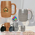 Eco Vessel Polished Stainless Steel Half Pint Barrel Mug with Full Color Imprint